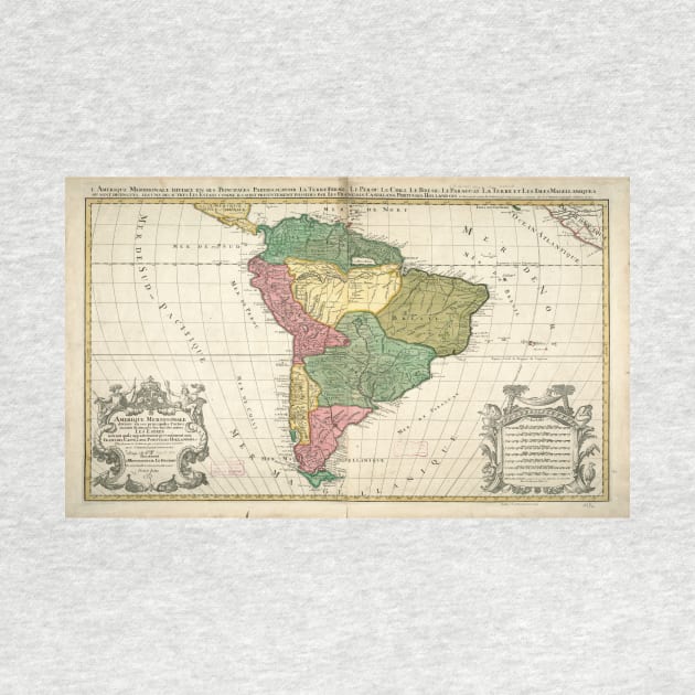 Vintage Map of South America (1691) by Bravuramedia